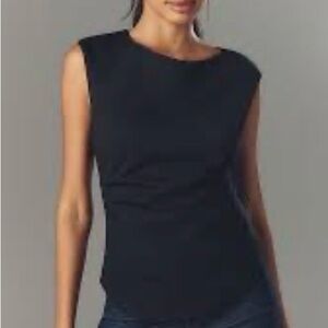 Anthropology Maeve Short Sleeve Structured Asymmetric Top - XS NWT